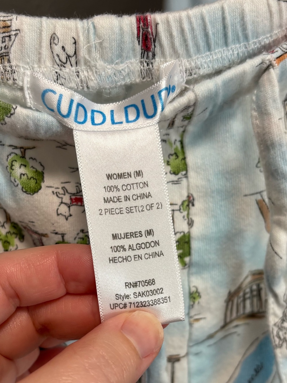 Cuddlduds London Calling cotton pajamas set, size medium - Picture 12 of 15